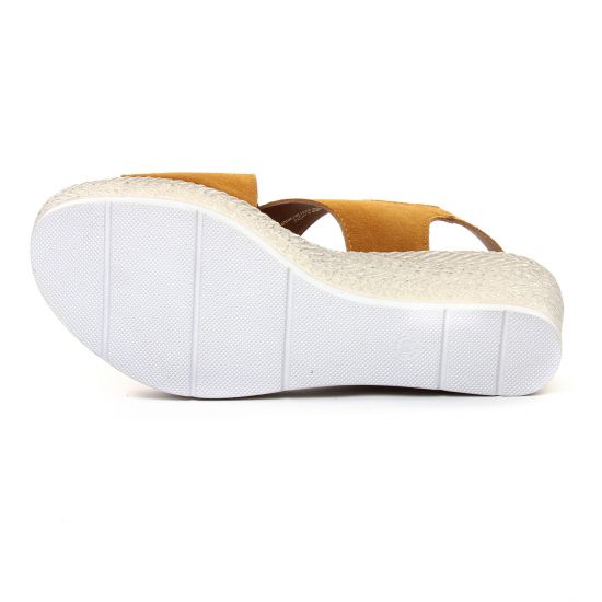 sandales compensées marron orangé mode femme printemps été - Photo Produit 5