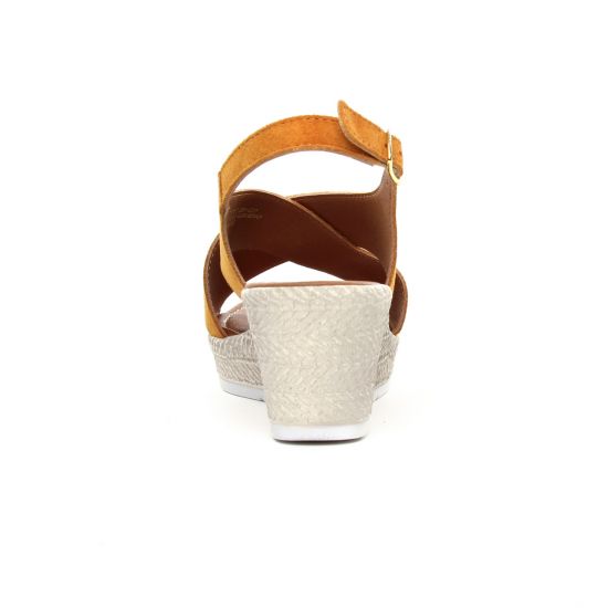 sandales compensées marron orangé mode femme printemps été - Photo Produit 7