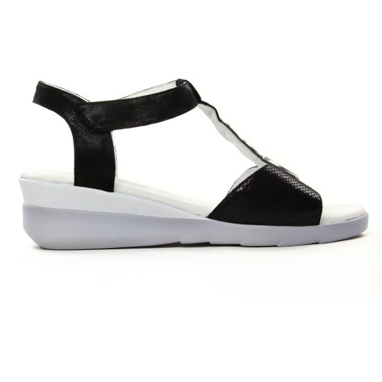 nu-pieds compensés noir mode femme printemps été - Photo Produit 2