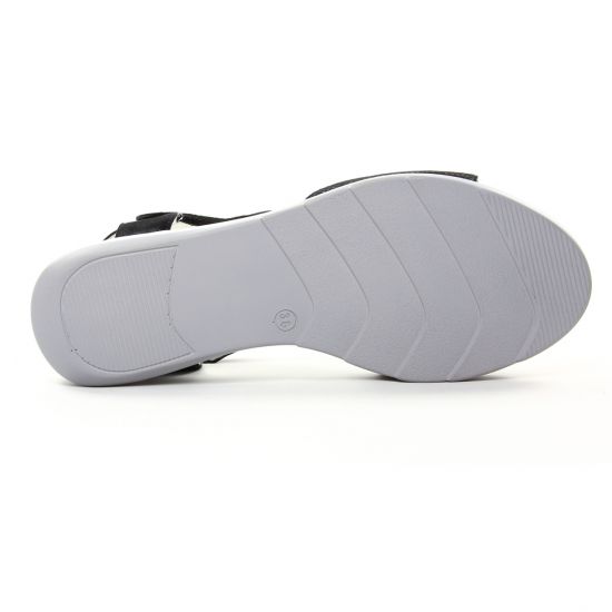 nu-pieds compensés noir mode femme printemps été - Photo Produit 5
