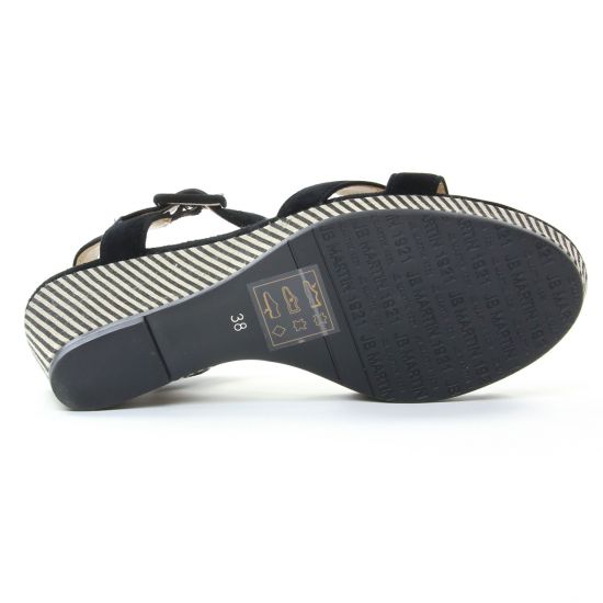 nu-pieds compensés noir beige mode femme printemps été - Photo Produit 5