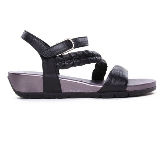 sandales compensées noir mode femme printemps été - Photo Produit 2