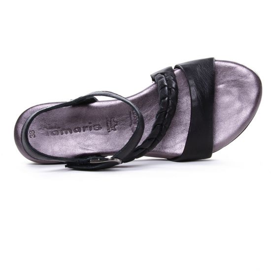 sandales compensées noir mode femme printemps été - Photo Produit 4