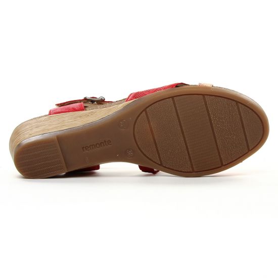 nu-pieds compensés rouge multi mode femme printemps été - Photo Produit 5