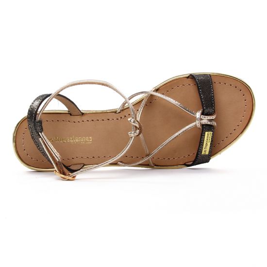sandales doré noir mode femme printemps été - Photo Produit 4