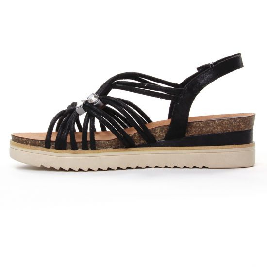 sandales compensées noir mode femme printemps été - Photo Produit 3