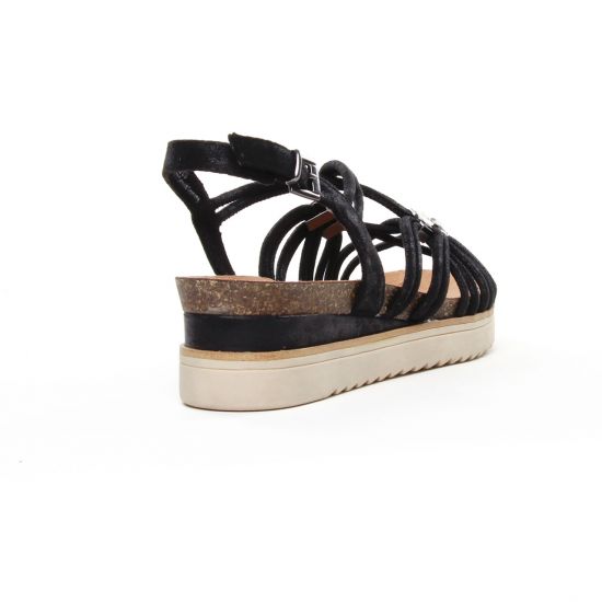 sandales compensées noir mode femme printemps été - Photo Produit 7