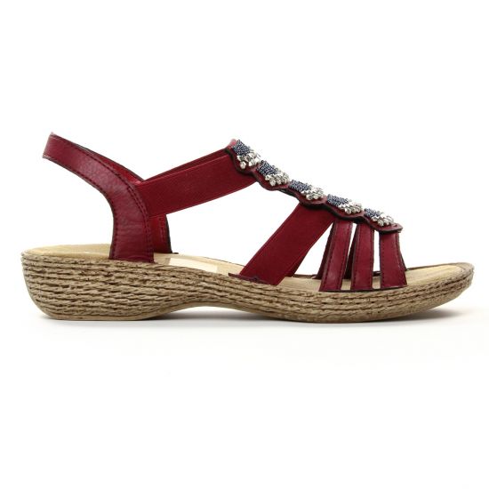 sandales rouge bordeaux mode femme printemps été - Photo Produit 2