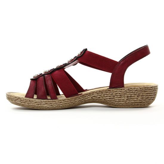sandales rouge bordeaux mode femme printemps été - Photo Produit 3