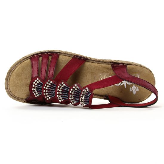 sandales rouge bordeaux mode femme printemps été - Photo Produit 4