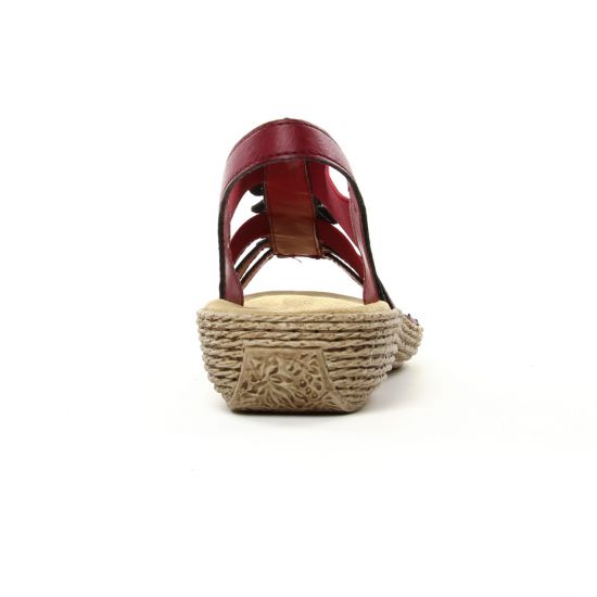 sandales rouge bordeaux mode femme printemps été - Photo Produit 7