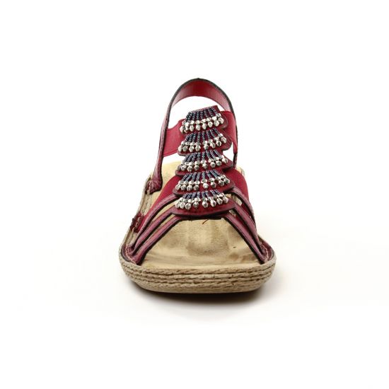 sandales rouge bordeaux mode femme printemps été - Photo Produit 6