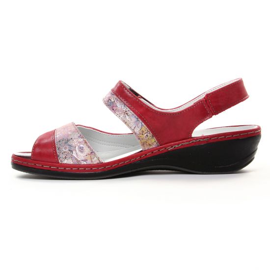 sandales rouge mode femme printemps été - Photo Produit 3