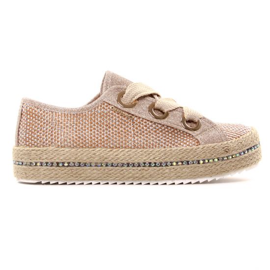 tennis beige doré mode femme printemps été - Photo Produit 2