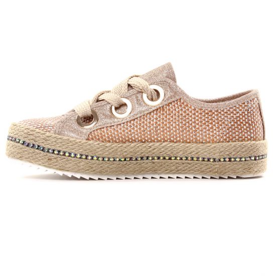 tennis beige doré mode femme printemps été - Photo Produit 3