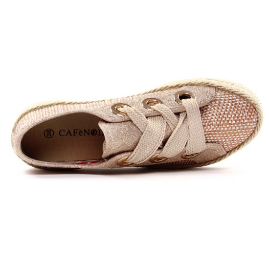 tennis beige doré mode femme printemps été - Photo Produit 4