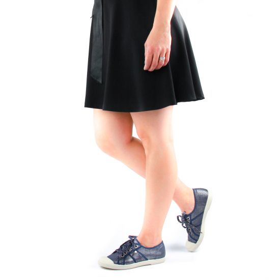 tennis toile bleu argent mode femme printemps été - Photo Produit 8