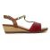 sandales compensées rouge marron mode femme printemps été vue 2