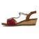 sandales compensées rouge marron mode femme printemps été vue 3