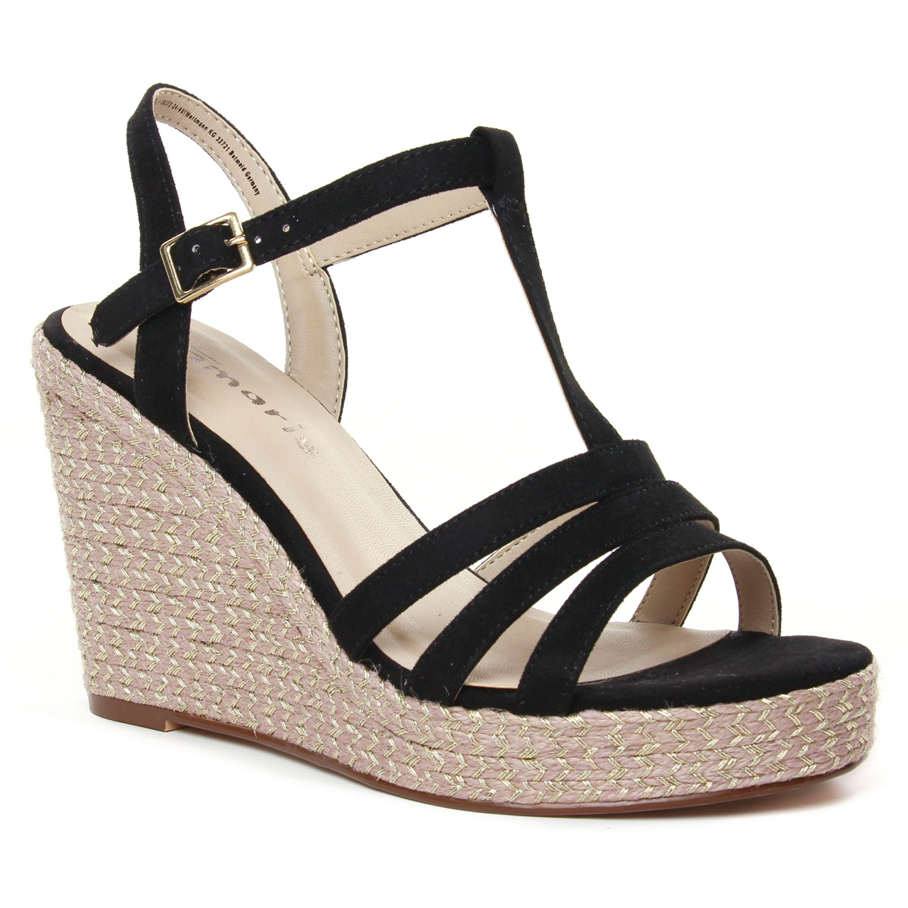 Espadrille compensée 2025 noir femme