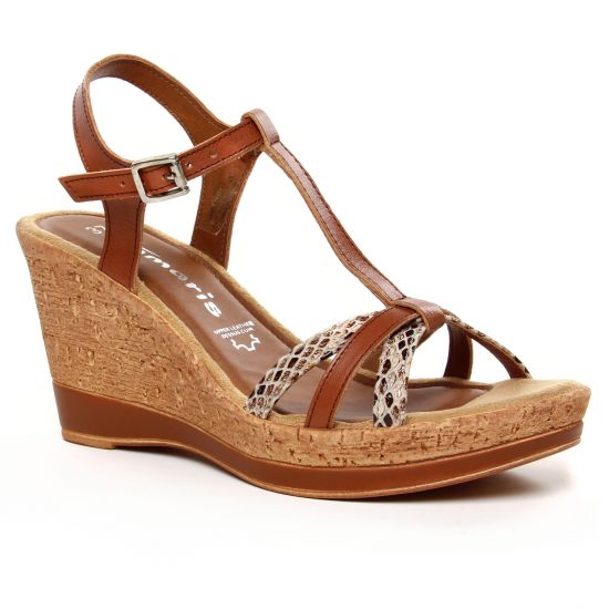 Nu Pieds Et Sandales Tamaris 28347 Cognac Snake, vue principale de la chaussure femme