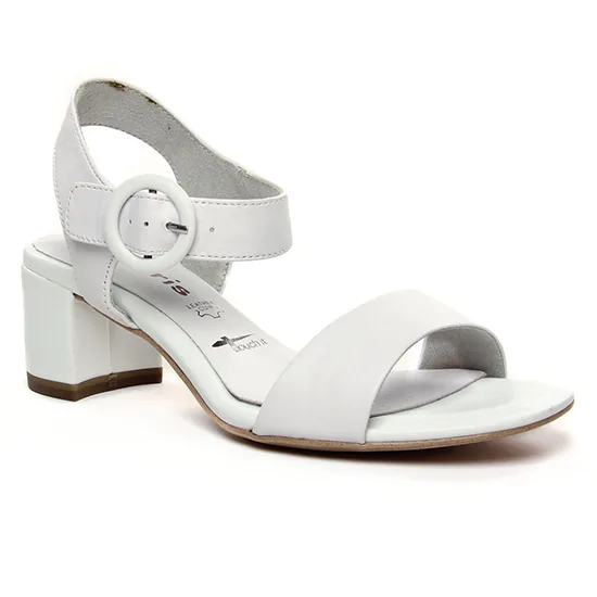 Nu Pieds Et Sandales Tamaris 28324 White Leather, vue principale de la chaussure femme