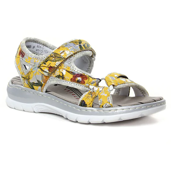 Nu Pieds Et Sandales Rieker 66979-91 Yellow Multi, vue principale de la chaussure femme