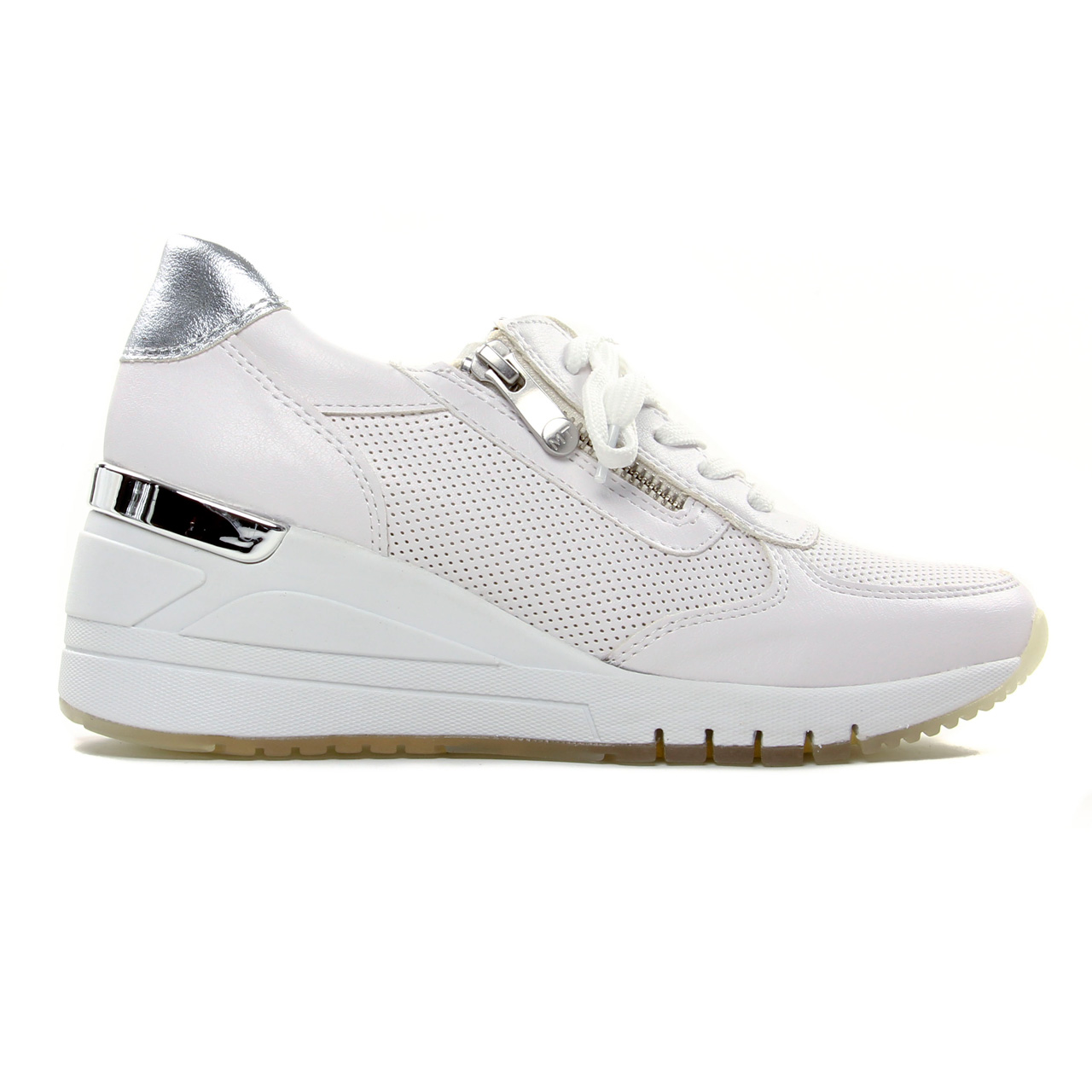Achat chaussures Marco Tozzi Femme Basket, vente Marco Tozzi 2-23743-28  White Gold - Basket compensee Femme - Blanc Or