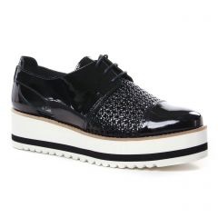 Chaussures femme été 2021 - derbys compensées Scarlatine noir vernis