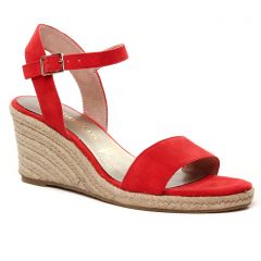 espadrilles-compensees rouge: même style de chaussures en ligne pour femmes que les Tamaris