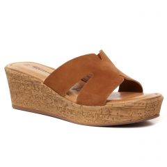 mules_compensees marron: même style de chaussures en ligne pour femmes que les Rieker