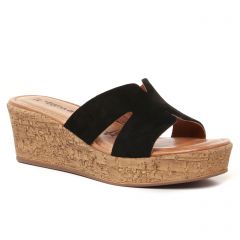 mules_compensees noir: même style de chaussures en ligne pour femmes que les Marco Tozzi