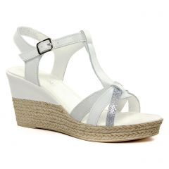 Marco Tozzi 28387 White Comb : chaussures dans la même tendance femme (nu-pieds-talons-compenses blanc argent) et disponibles à la vente en ligne 
