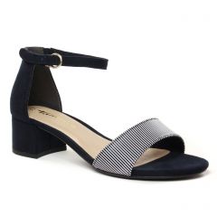 nu-pieds-talon bleu marine: même style de chaussures en ligne pour femmes que les Tamaris