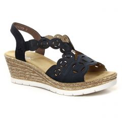 sandales-compensees bleu marine: même style de chaussures en ligne pour femmes que les Les Tropéziennes
