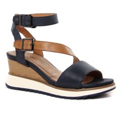 sandales-compensees bleu marine: même style de chaussures en ligne pour femmes que les Émilie Karston