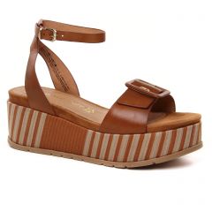 Chaussures femme été 2021 - sandales compensées marco tozzi marron
