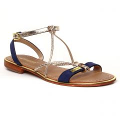 Les Tropéziennes Hironbuc Navy Or : chaussures dans la même tendance femme (sandales bleu doré) et disponibles à la vente en ligne 