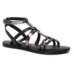 sandales-plates noir bronze: même style de chaussures en ligne pour femmes que les Les Tropéziennes