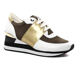 baskets-plateforme blanc kaki même style de chaussures en ligne pour femmes que les  Émilie Karston