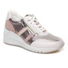 baskets-compensees blanc rose: même style de chaussures en ligne pour femmes que les Rieker