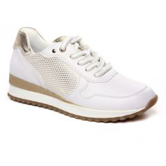 baskets-compensees blanc doré: même style de chaussures en ligne pour femmes que les Rieker
