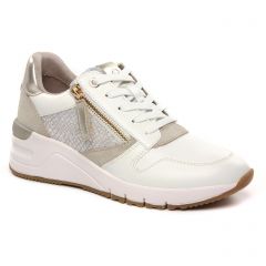 baskets-compensees blanc doré: même style de chaussures en ligne pour femmes que les Marco Tozzi