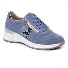 baskets-compensees bleu: même style de chaussures en ligne pour femmes que les Marco Tozzi