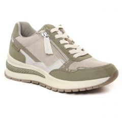 Chaussures femme été 2022 - baskets plateforme tamaris vert kaki
