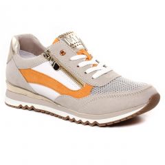 baskets-mode gris orange: même style de chaussures en ligne pour femmes que les Marco Tozzi