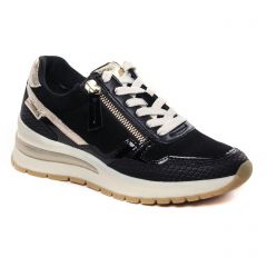 Tamaris 23709 Black Gold : chaussures dans la même tendance femme (baskets-plateforme noir doré) et disponibles à la vente en ligne 