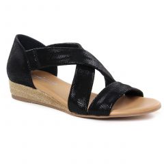 Chaussures femme été 2022 - espadrilles compensées cordes Scarlatine noir metal
