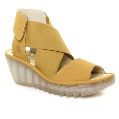 nu-pieds-talons-compenses jaune: même style de chaussures en ligne pour femmes que les Remonte