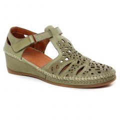 nu-pieds-talons-compenses vert kaki: même style de chaussures en ligne pour femmes que les Fugitive